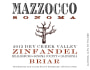 Mazzocco Briar Zinfandel 2013 Front Label
