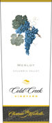 Chateau Ste. Michelle Cold Creek Vineyard Merlot 2003 Front Label