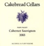 Cakebread Cabernet Sauvignon 2003 Front Label