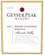 Geyser Peak Reserve Alexandre Meritage 2002 Front Label