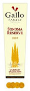 Gallo of Sonoma Cabernet Sauvignon 2003 Front Label