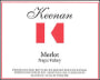 Keenan Reserve Merlot 2000 Front Label