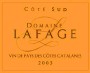 Domaine Lafage Grenache Cote Sud 2003 Front Label