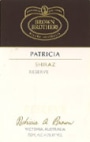 Brown Brothers Patricia Reserve Shiraz 2000 Front Label