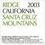 Ridge Santa Cruz Mountains 2003 Front Label