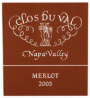 Clos du Val Merlot 2003 Front Label