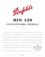 Penfolds Bin 128 Coonawarra Shiraz 2003 Front Label