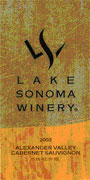 Lake Sonoma Winery Alexander Valley Cabernet Sauvignon 2002 Front Label