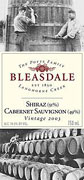 Bleasdale Shiraz Cabernet Sauvignon 2003 Front Label