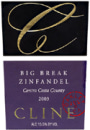 Cline Big Break Zinfandel 2003 Front Label