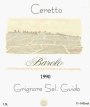 Ceretto Barolo Grignore 1990 Front Label
