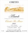 Ceretto Barolo Cannubi San Lorenzo 2003 Front Label