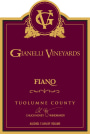 Gianelli Vineyards Fiano 2015  Front Label