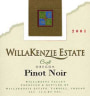 WillaKenzie Estate Croft Vineyard Pinot Noir 2001 Front Label