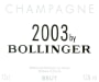 Bollinger Brut 2003 Front Label