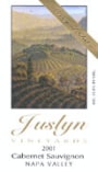 Juslyn Cabernet Sauvignon Vineyard Select 2001 Front Label