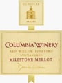 Columbia Winery Milestone Merlot 2001 Front Label