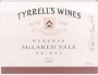 Tyrrell's Reserve Shiraz 2001 Front Label