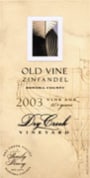Dry Creek Vineyard Old Vine Zinfandel 2003 Front Label
