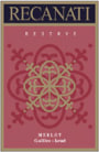 Recanati Reserve Merlot (OU Kosher) 2000 Front Label