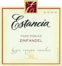 Estancia Paso Robles Zinfandel 2004 Front Label