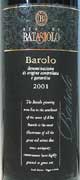 Beni di Batasiolo Barolo 2001 Front Label