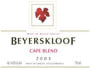 Beyerskloof Cape Blend 2003 Front Label