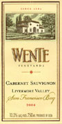 Wente Cabernet Sauvignon 2004 Front Label