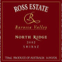 Ross Estate North Ridge Shiraz 2002 Front Label