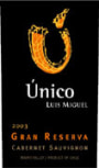 Unico Luis Miguel Gran Reserva Cabernet Sauvignon 2003 Front Label