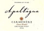 Apaltagua Estate Carmenere 2004 Front Label