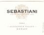 Sebastiani Alexander Valley Merlot 2004 Front Label