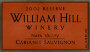 William Hill Reserve Cabernet Sauvignon 2002 Front Label
