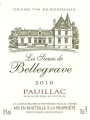 Chateau Bellegrave Les Sieurs de Bellegrave 2010 Front Label