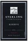 Sterling Reserve Merlot 2002 Front Label