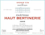 Chateau Bertinerie Blanc 2008 Front Label