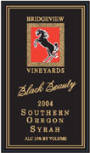 Bridgeview Black Beauty Syrah 2004 Front Label