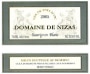 Domaine de Nizas Sauvignon Blanc 2005 Front Label