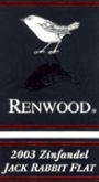 Renwood Jack Rabbit Flat Zinfandel 2003 Front Label