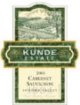 Kunde Cabernet Sauvignon 2003 Front Label