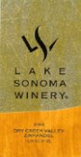 Lake Sonoma Winery Dry Creek Valley Zinfandel 2004 Front Label