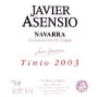 Javier Asensio Tinto 2003 Front Label