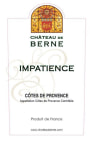 Chateau De Berne Impatience Rose 2015 Front Label