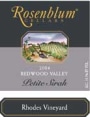 Rosenblum Cellars Rhodes Vineyard Petite Sirah 2004 Front Label