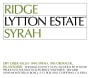 Ridge Lytton Estate Syrah 2012  Front Label