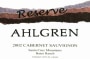 Ahlgren Vineyard Bates Ranch Reserve Cabernet Sauvignon 2002 Front Label