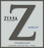 Zerba Cellars Merlot 2006 Front Label