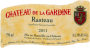 Chateau de La Gardine Rasteau 2011 Front Label