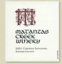 Matanzas Creek Cabernet Sauvignon 2003 Front Label