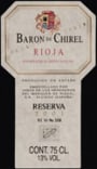 Marques de Riscal Baron de Chirel 2001 Front Label